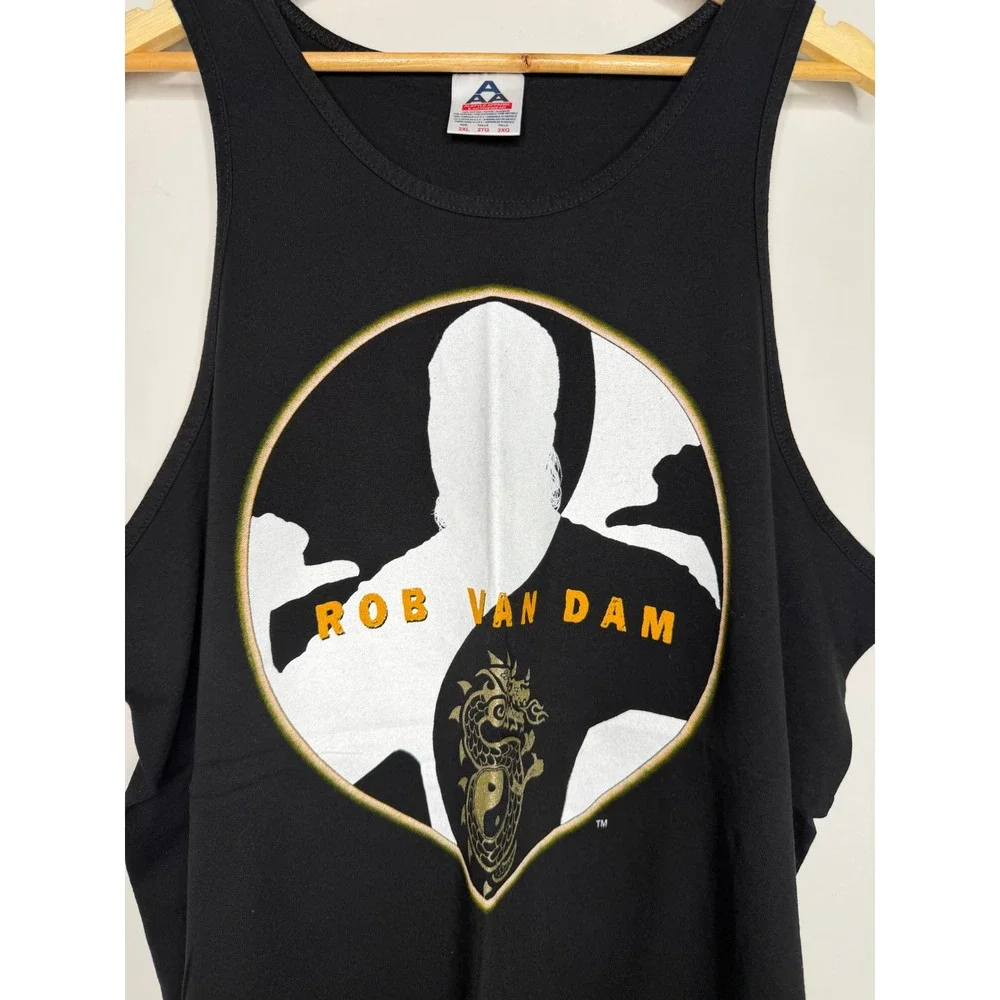 Vintage 2002 WWE Rob Van Dam RVD Tank Top Black Alstyle WWF Mens 2XL Wrestling